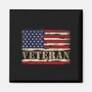 Retro Veteraan Vetgedrukte Tekst Usa Vlag Vaderdag Magneet