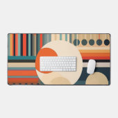 Retro Vette Cirkels en Strepen 1 van 6 Bureaumat (Keyboard & Muis)