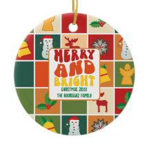 Retro Vette Kleurrijke Familienaam Kerstmis