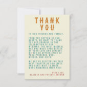 Retro Vette Typografie Heldere Foto Bruiloft Bedankkaart (Voorkant)