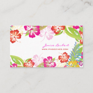 Retro vettige tropische bloemen/goudvoorraad visitekaartje