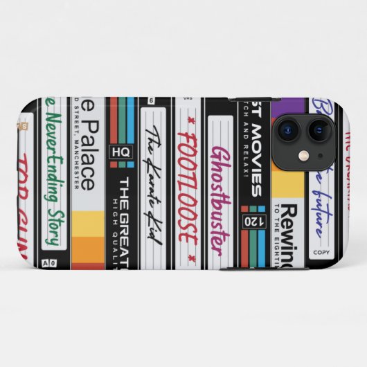 Retro VHS 80-films Case-Mate iPhone Case (Achterkant (horizontaal))