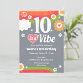 Retro Vibe 10e verjaardag Kaart (Staand voorkant)