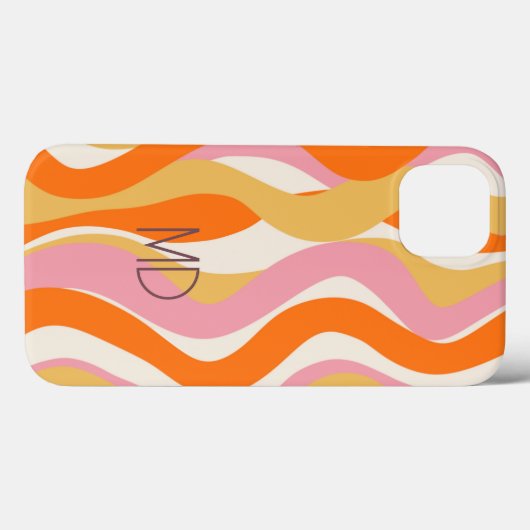 Retro Vibe 60s Pinks Sinaasappel Abstract Case-Mate iPhone Case (Achterkant (horizontaal))