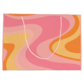 Retro Vibe Abstract wervelkolom 60s 70s Roze en Or Groot Cadeauzakje (Achterkant)
