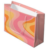 Retro Vibe Abstract wervelkolom 60s 70s Roze en Or Groot Cadeauzakje (Voorkant Gekanteld)