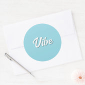 Retro Vibe Blauw Eenvoudig Koel Ronde Sticker (Envelop)