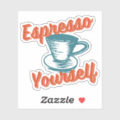 Retro Vibe Espresso Jezelf Koffie Latte Sticker (Vel)