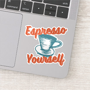 Retro Vibe Espresso Jezelf Koffie Latte Sticker