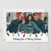 Retro Vibe Kerstfoto Flat Holiday Kaart (Voorkant)