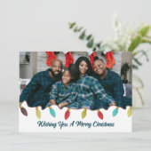 Retro Vibe Kerstfoto Flat Holiday Kaart (Staand voorkant)