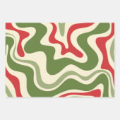 Retro Vibe Liquid Swirl Abstract kerstpatroon Inpakpapier Vel (Voorkant 2)