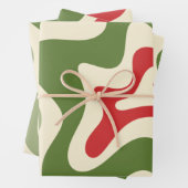 Retro Vibe Liquid Swirl Abstract kerstpatroon Inpakpapier Vel (In situ)