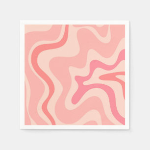 Retro Vibe Liquid Swirl Patroon in Blush Pink Servet