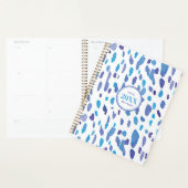 Retro Vibe Paarse & Blauwe Patroon Planner (Display)