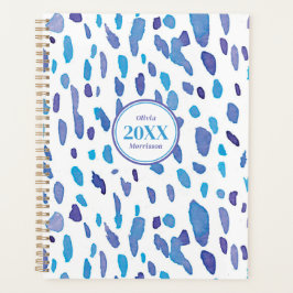 Retro Vibe Paarse & Blauwe Patroon Planner