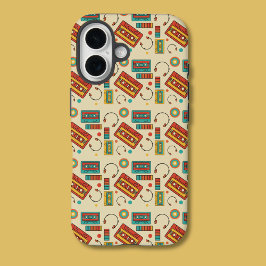 Retro Vibes - 1980s Cassettebandjes Pattern iPhone 16 Hoesje