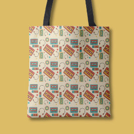 Retro Vibes - 1980s Cassettebandjes Pattern Draagtas