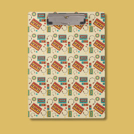 Retro Vibes - 1980s Cassettebandjes Pattern Klembord