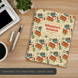 Retro Vibes - 1980s Cassettebandjes Pattern Notitieboek