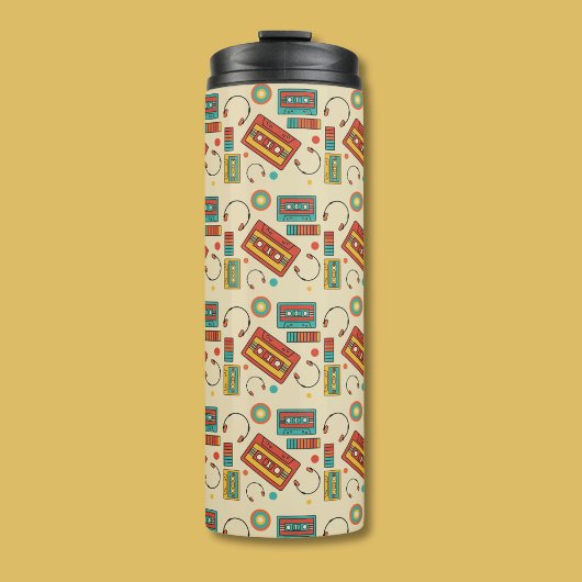 Retro Vibes - 1980s Cassettebandjes Pattern Thermosbeker