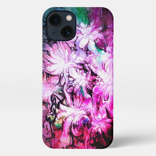 Retro Vibes Abstracte Fluid Art iPhone Hoesje (Achterkant)