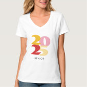 Retro Vibes Afstuderen 2024 Senior gepersonaliseer T-shirt (Voorkant)