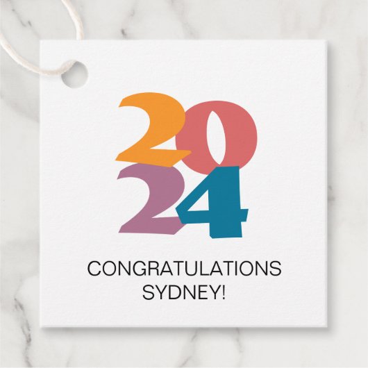 Retro Vibes Afstuderen Celebration Party Bedankjes Labels (Voorkant)