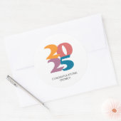 Retro Vibes Afstuderen Celebration Party Ronde Sticker (Envelop)