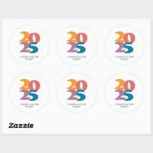 Retro Vibes Afstuderen Celebration Party Ronde Sticker (Vel)