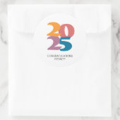 Retro Vibes Afstuderen Celebration Party Ronde Sticker (Tas)