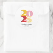 Retro Vibes Afstuderen Celebration Party Ronde Sticker (Tas)