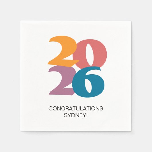 Retro Vibes Afstuderen Celebration Party Servet (Voorkant)