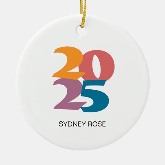 Retro Vibes Afstuderen Klasse van 2025 Keramisch Ornament (Voorkant)