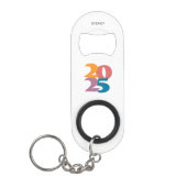 Retro Vibes Afstuderen Klasse van 2025 Mini Flessenopener (Voorkant)