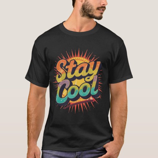 Retro Vibes Groovy Sunburst Design T-shirt (Voorkant)
