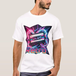 Retro Vibes – Neon Cassettebandje uit de jaren 80  T-shirt