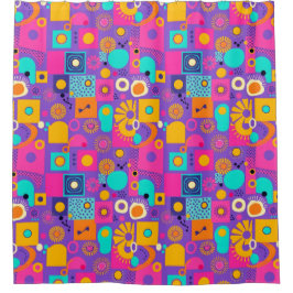 Retro Vibes Shower Curtain Douchegordijn