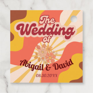 Retro Vibes Vintage bruiloft Bedankjes Labels