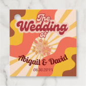 Retro Vibes Vintage bruiloft Bedankjes Labels (Voorkant)