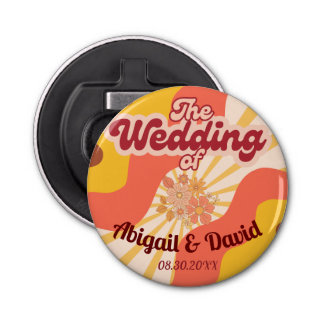 Retro Vibes Vintage bruiloft Button Flesopener