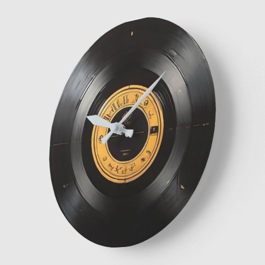 Retro Vibes: Vinyl Record Grote Klok (Hoek)