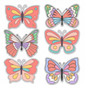 Retro Vibes Vlinder op maat gesneden vinylstickers Sticker (Voorkant)