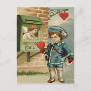  Retro Victoriaans Boy Mail Cupid Valentijn C Feestdagenkaart