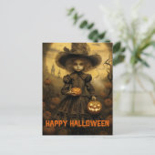 Retro Victoriaans Fotografie Halloween slechte hek Briefkaart (Staand voorkant)