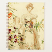 Retro  Victoriaans Lady Floral Planner (Voorkant)