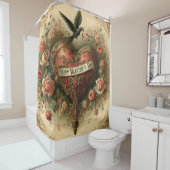 /retro/Victoriaans Valentijnsdag hart Douchegordijn (In situ)