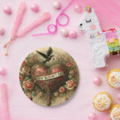 /retro/Victoriaans Valentijnsdag hart Papieren Bordje (Feest)