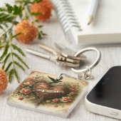 /retro/Victoriaans Valentijnsdag hart Sleutelhanger (Voorkant Rechts)