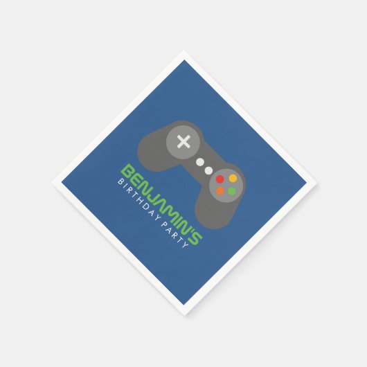 Retro Video Game Controller Verjaardag Servet (Hoek)